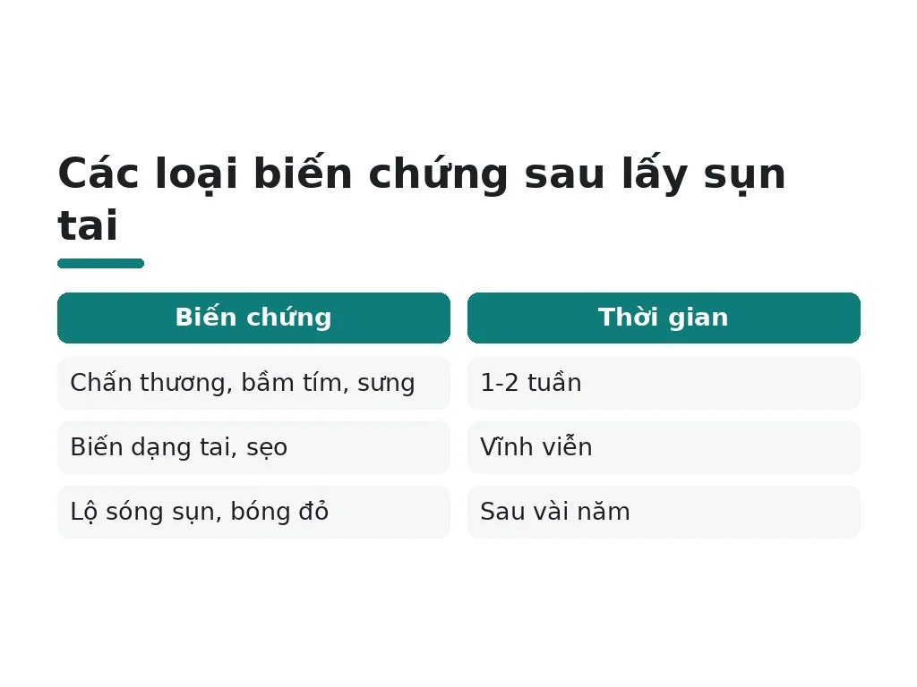 Biến chứng tại vùng tai khi lấy sụn