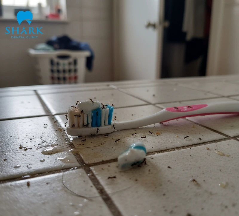 Nguyên nhân kiến bu bàn chải đánh răng và cách xử lý 5 Bàn chải đánh răng không được vệ sinh kỹ lưỡng nên kiến bu