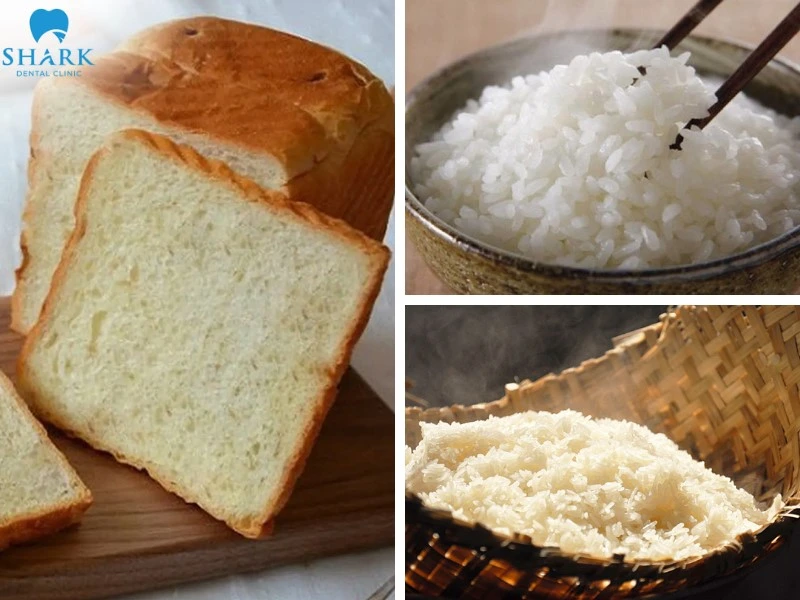 Cơm trắng, bánh mì hay xôi có độ dính cao, giúp cuốn trôi mảnh xương cá một cách tự nhiên