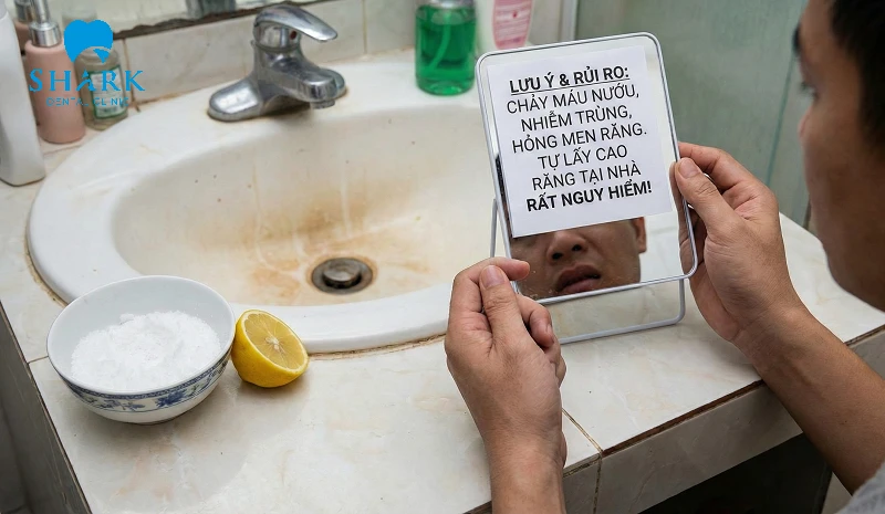 Không nên tự ý dùng vật sắc nhọn để lấy cao răng