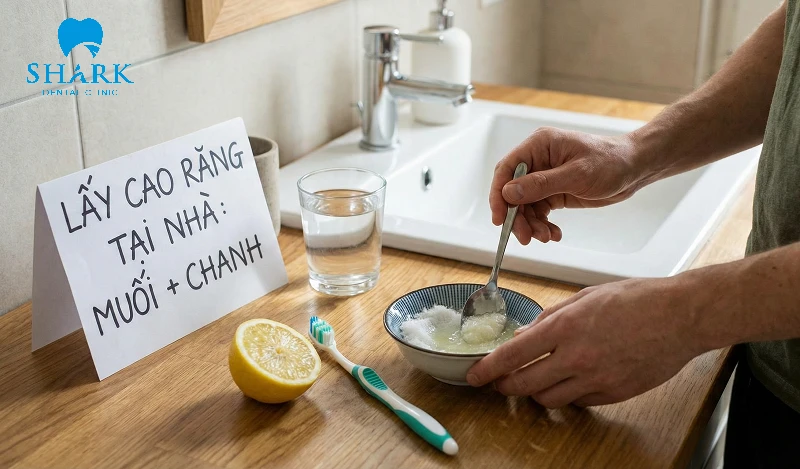 Hỗn hợp muối và chanh giúp loại bỏ cao răng hiệu quả