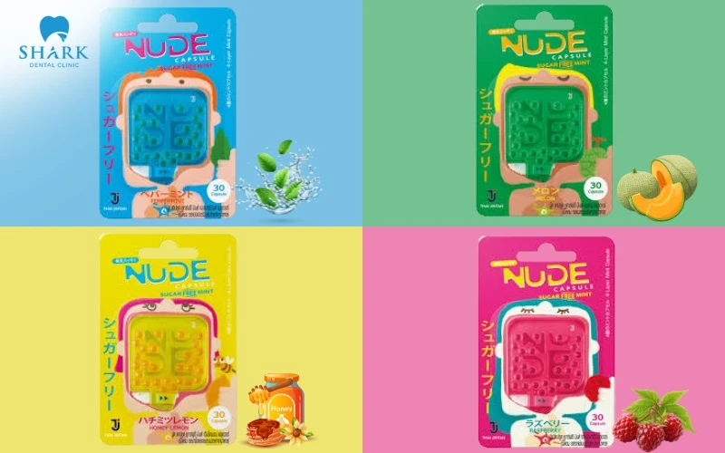 TOP 10 các loại kẹo ngậm thơm miệng tốt và an toàn hiện nay 23 Nude Capsule Sugar Free Mint
