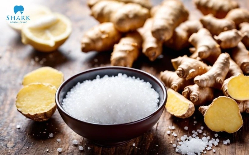 Gừng tươi và muối là bộ đôi trị hôi miệng hiệu quả mang lại hơi thở thơm mát và giữ khoang miệng luôn sạch sẽ