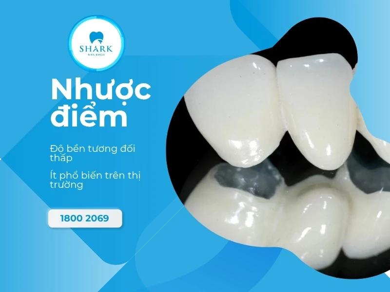 Khả năng chịu bền tương đối thấp so với các dòng răng sứ thế hệ mới
