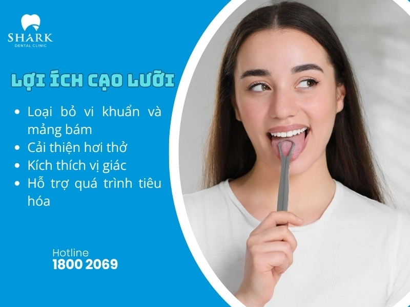 Cạo lưỡi đúng cách mang lại nhiều tác dụng tốt cho sức khỏe răng miệng