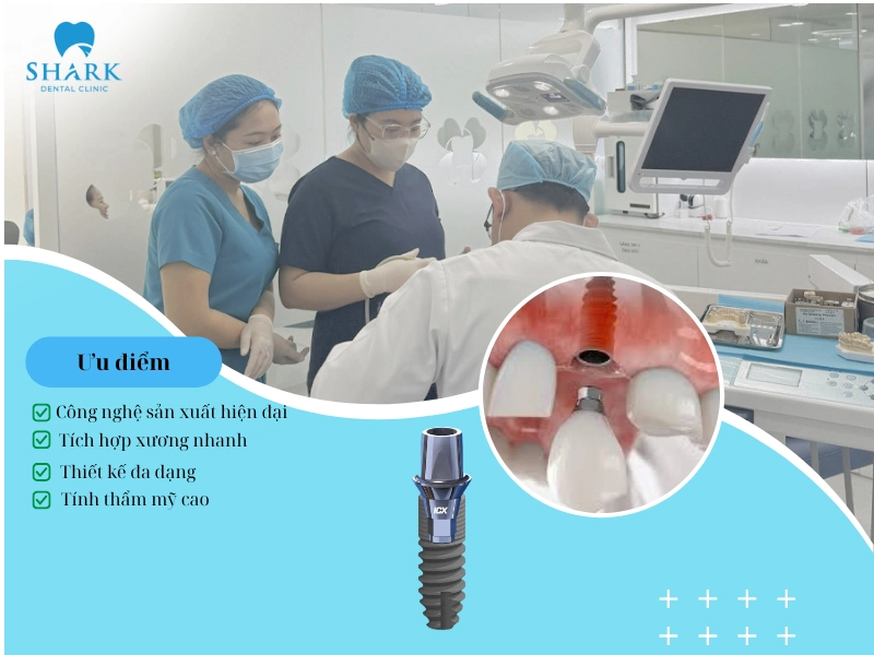 Dòng trụ này có khả năng tương thích sinh học tốt, giúp rút ngắn thời gian điều