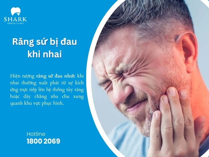 Răng sứ bị đau khi nhau vì răng vẫn còn cảm giác do tủy vẫn sống