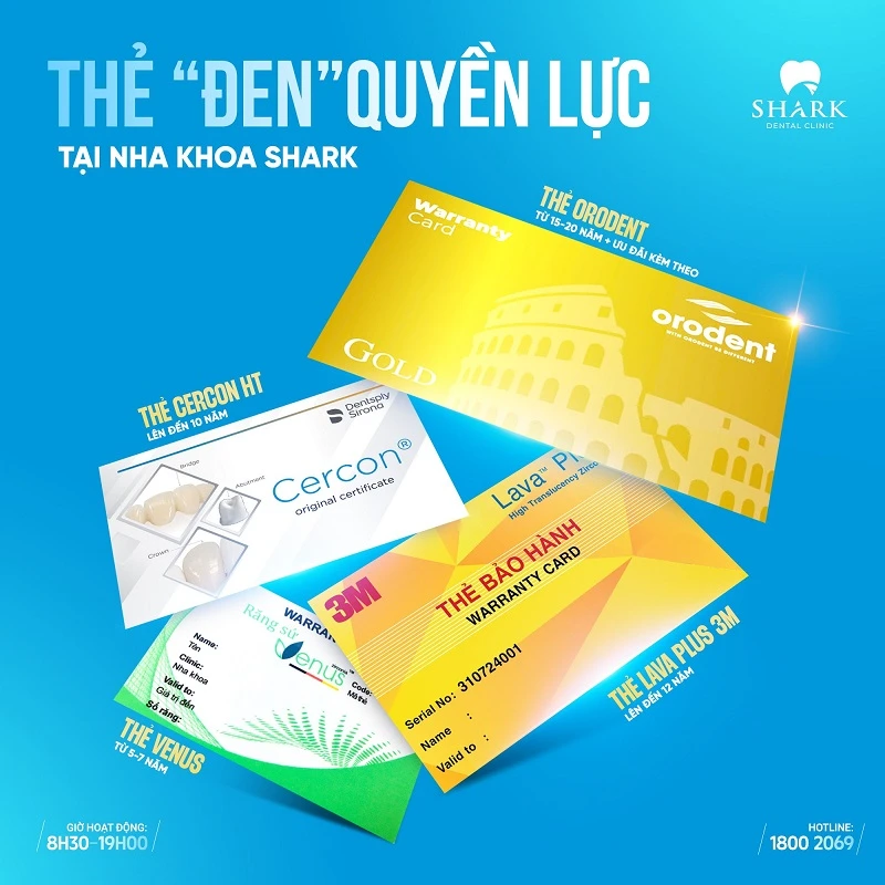 Phôi sứ có thẻ bảo hành chính hãng tại Nha khoa Shark