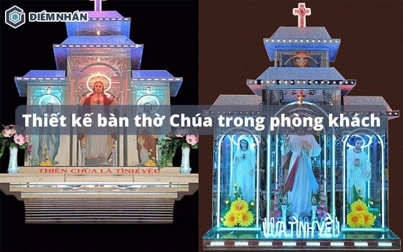 Thiết kế bàn thờ chúa trong phòng khách