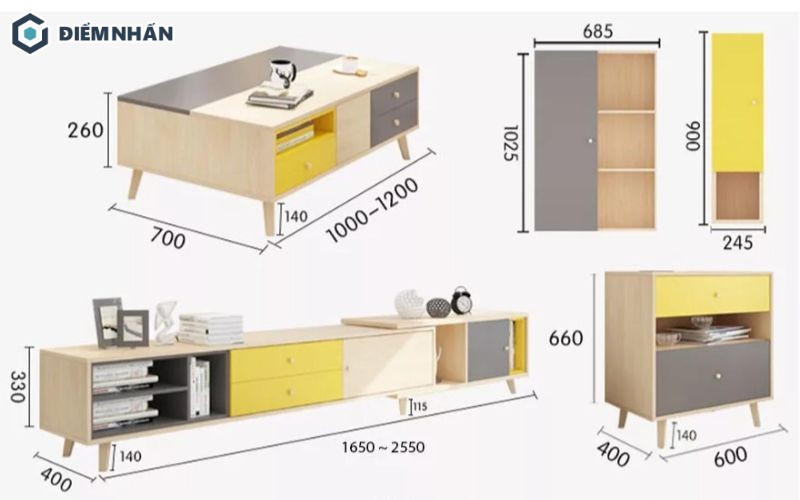 Kích thước kệ tivi