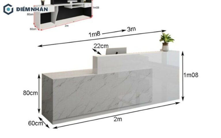 Kích thước quầy lễ tân tiêu chuẩn theo từng không gian sảnh