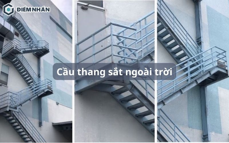 Cầu thang sắt ngoài trời