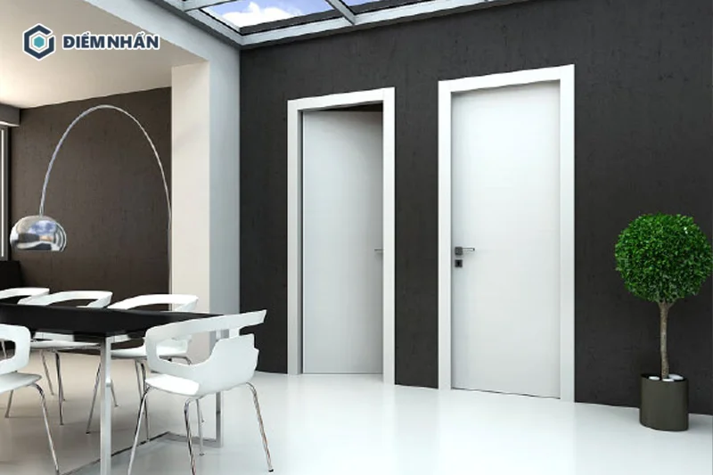 Phòng ngủ có diện tích nhỏ nên lựa chọn cửa có kích thước nhỏ và kiểu dáng đơn giản