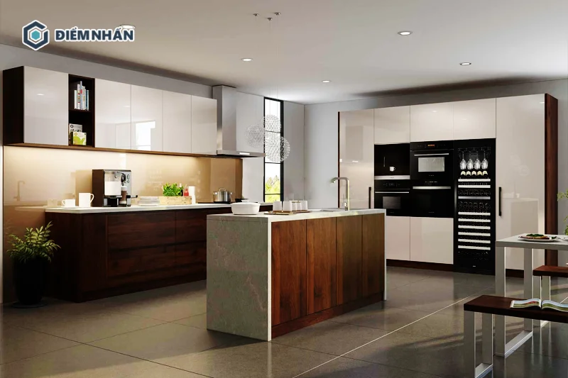 Cần đảm bảo bố trí bàn đảo bếp có khoảng trống phù hợp để thuận tiện cho việc di chuyển trong bếp
