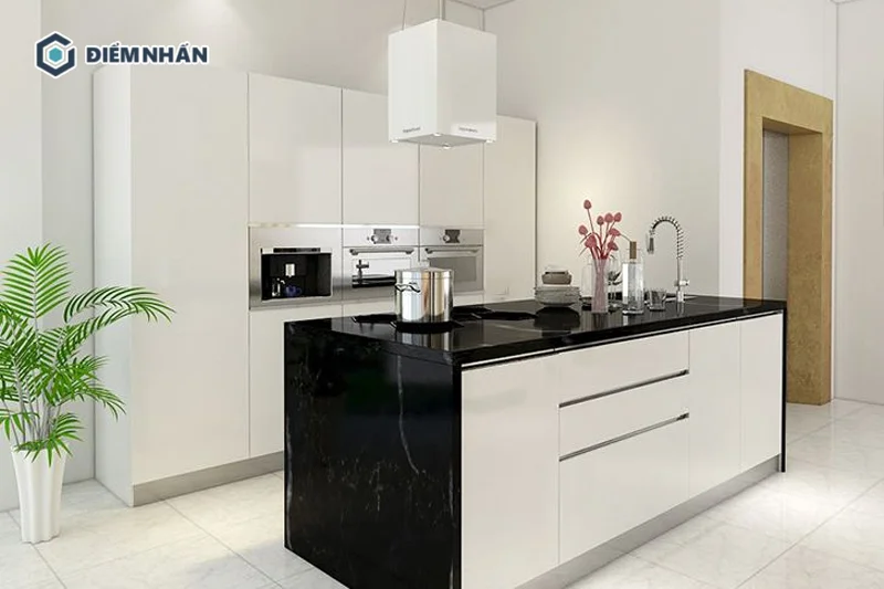 Với đảo bếp có kiểu dáng tối giản, thường có kích thước nhỏ phù hợp với gian bếp diện tích khiêm tốn