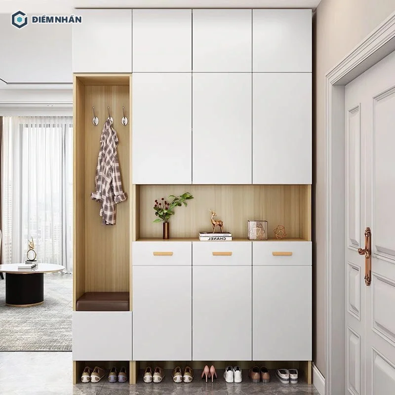 Tủ giày kịch trần giúp tối ưu khả năng lưu trữ và nâng cao tính thẩm mỹ không gian nội thất