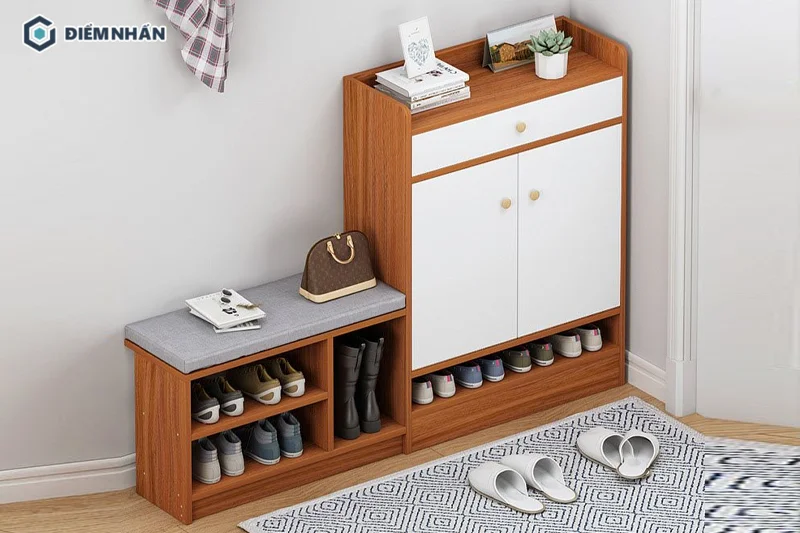Không nên lựa chọn tủ giày có chiều cao vượt quá 1/3 chiều cao tổng thể không gian