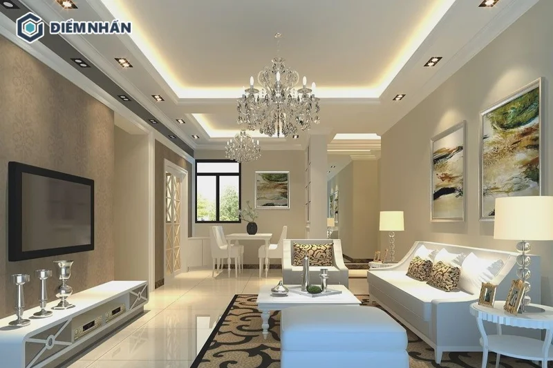 Đầu tư vào trang trí khu vực trần nhà sẽ tạo thêm điểm nhấn ấn tượng cho không gian nội thất