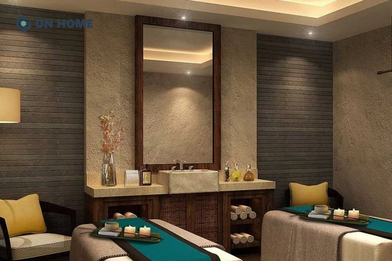 Gương có khả năng phản chiếu ánh sáng tốt, tạo cảm giác không gian spa rộng rãi hơn