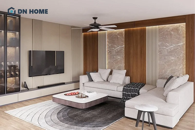Tùy thuộc vào phong cách thiết kế mà lựa chọn tấm nhựa PVC ốp toàn bộ phòng khách phù hợp