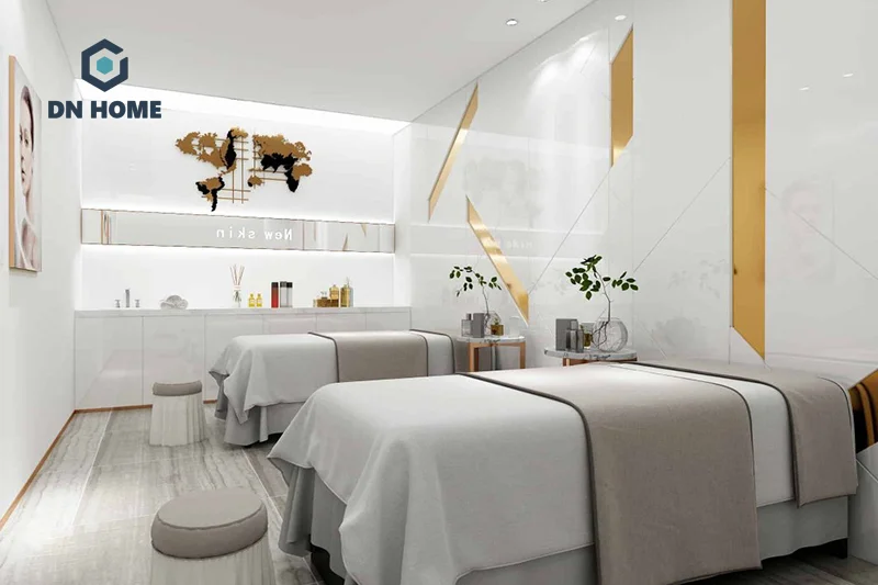 Nên sử dụng nội thất có kích thước vừa phải khi thiết kế không gian spa nhỏ