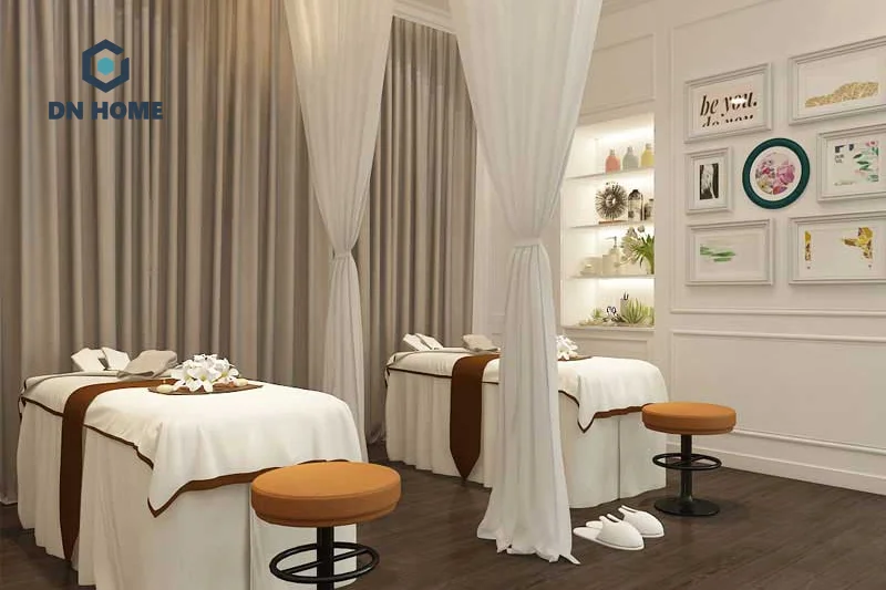 Nên lựa chọn tone màu trắng hoặc be khi thiết kế nội thất không gian spa nhỏ