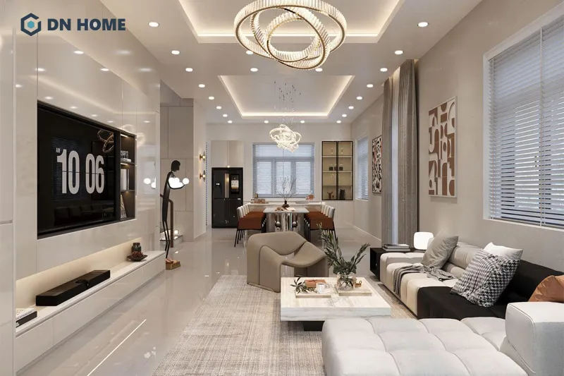 Thiết kế nội thất nhà phố theo phong cách hiện đại tập trung vào vẻ đẹp tối giản và tối ưu công năng