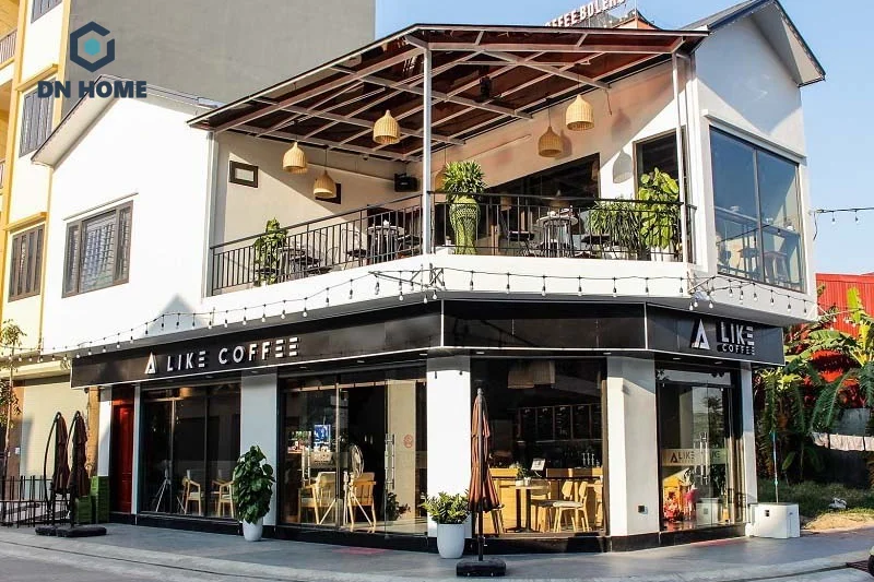 Vẻ đẹp tinh tế là điểm nổi bật của quán cafe 2 mặt tiền phong cách tối giản