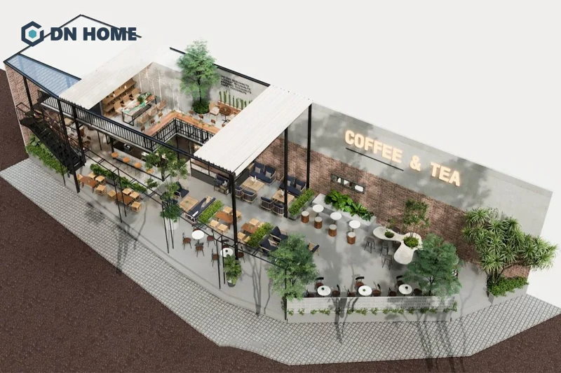 Quán cafe được thiết kế theo phong cách xanh mang đậm hơi thở thiên nhiên