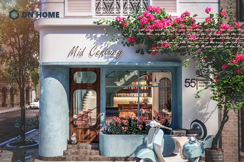Quán cafe thiết kế theo phong cách Mid-century là sự kết hợp hài hòa giữa vẻ đẹp retro và hiện đại