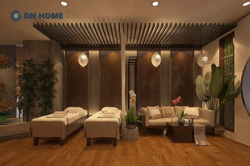 Khu vực chờ của spa 2 giường cần được thiết kế đẹp, chuyên nghiệp để tạo ấn tượng tốt