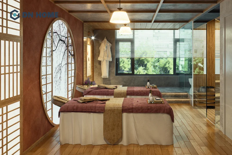 Từng chi tiết nhỏ trong spa 2 giường cần được chú trọng để đảm bảo tính thẩm mỹ
