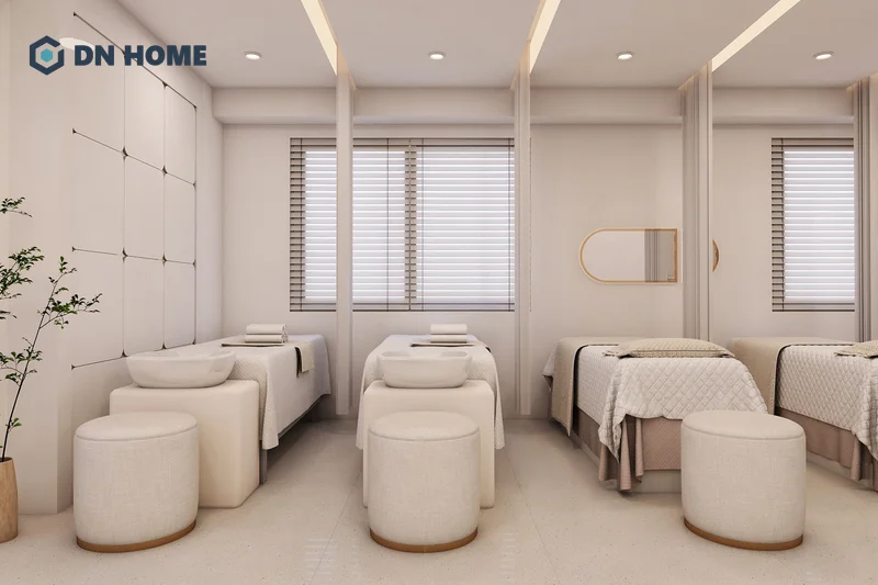 Spa diện tích 30m2 thiết kế theo phong cách hiện đại, tối giản tạo dựng hình ảnh chuyên nghiệp