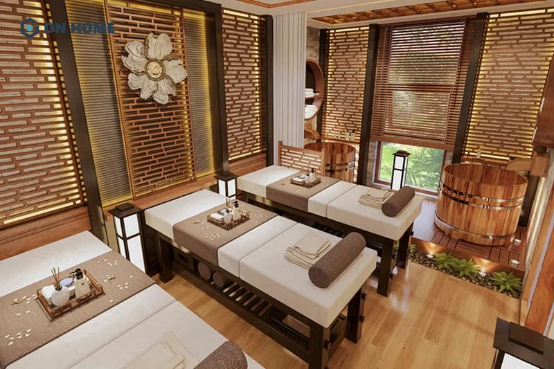 Phong cách thiết kế mang đến cảm giác thư thái khi khách hàng đến spa gội đầu dưỡng sinh 