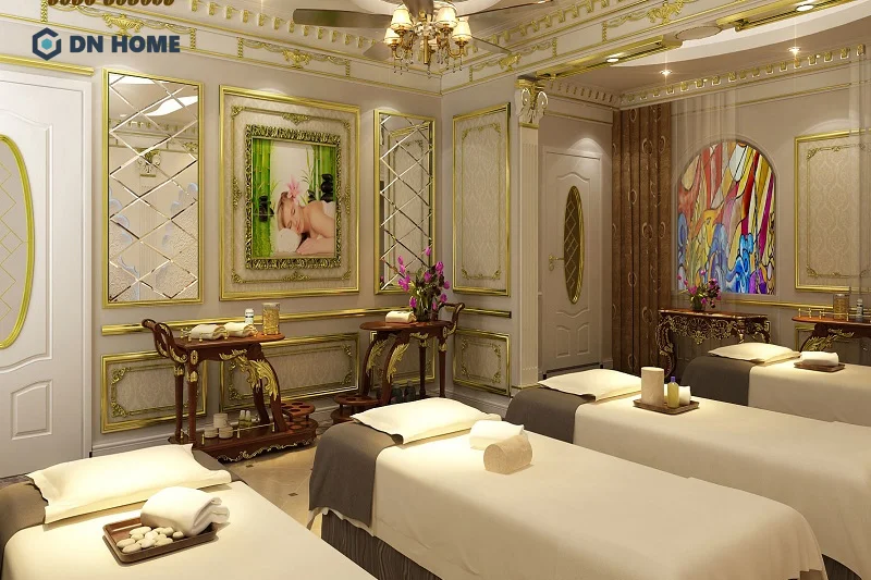 Gương và tranh ảnh giúp tăng tính thẩm mỹ spa gội đầu dưỡng sinh mini hiệu quả