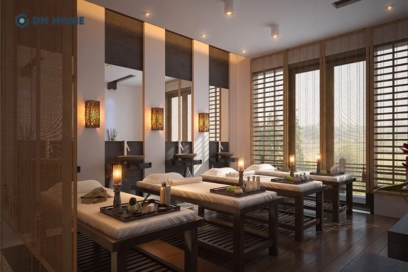 Với spa gội đầu dưỡng sinh mini nên ưu tiến ánh sáng vàng hoặc ánh sáng thiên nhiên 