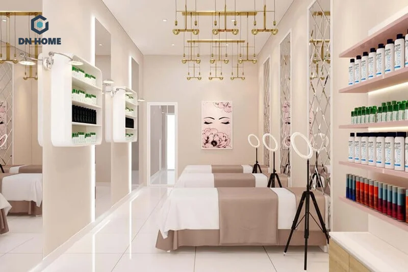Mô hình spa nhà ống tận dụng chiều dài của căn hộ để thiết kế thành dự án spa