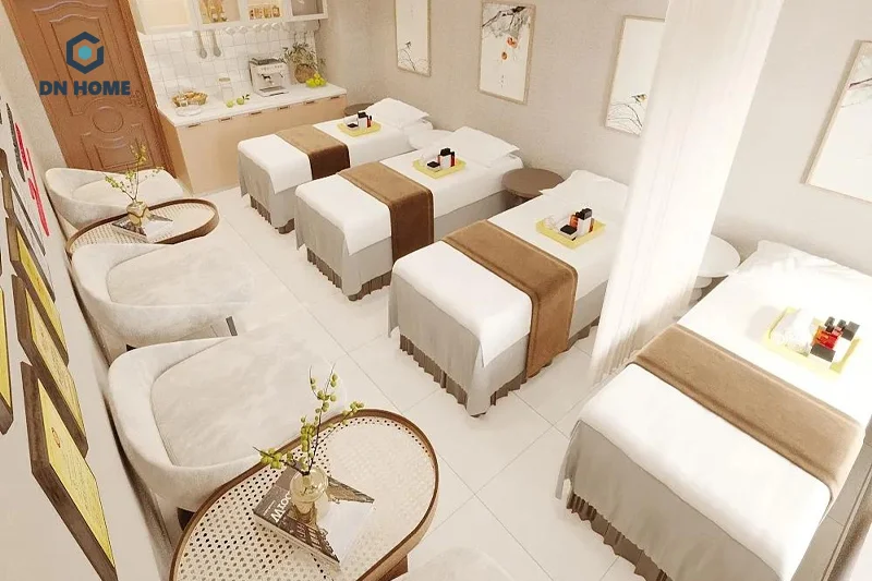 Cần lựa chọn tone màu spa nhà ống hợp lý, tạo cảm giác thoáng đãng và rộng rãi