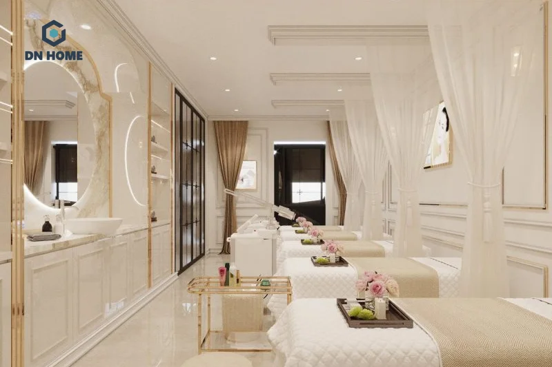 Mô hình thiết kế nhà ống thành spa được quan tâm nhiều hiện nay bởi ưu điểm tận dụng không gian hiệu quả
