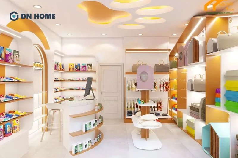 Khu vực bán sản phẩm trong spa thú cưng cần được thiết kế khoa học, thuận tiện