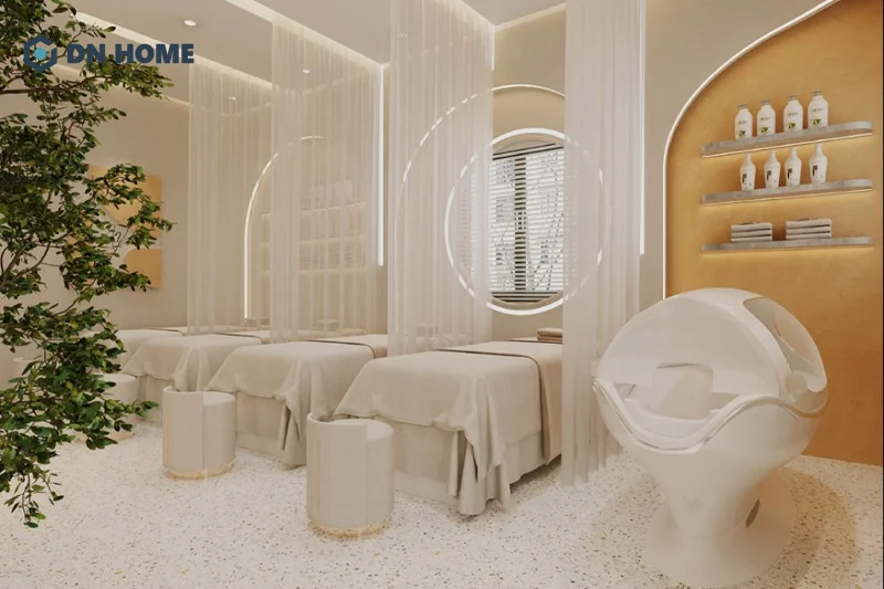 Chỉ nên sử dụng nến thơm và ánh sáng dịu nhẹ để tránh gây cảm giác khó chịu khi khách hàng đến spa