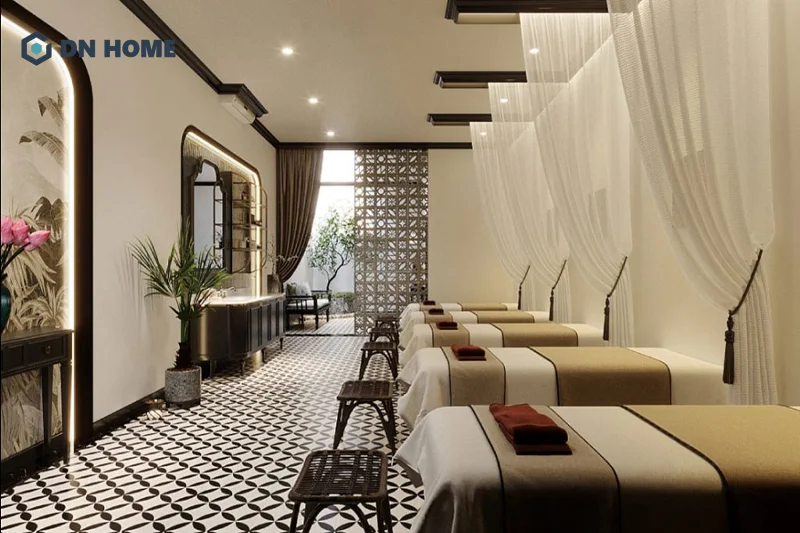 Ưu tiên kết hợp các tone màu hài hòa để tạo bầu không khí thoải mái, thư giãn cho spa
