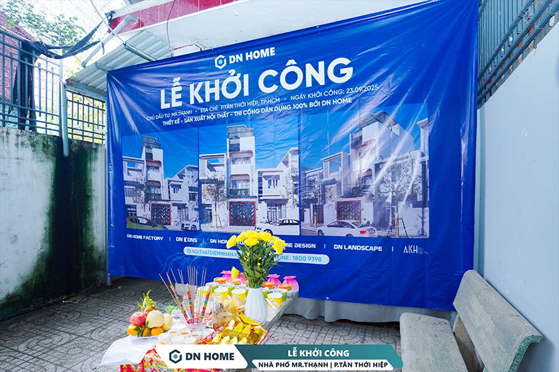 Dự án xây nhà trọn gói của chủ đầu tư Mr.Thanh có tổng diện tích 220m2, dự kiến thi công 120 ngày