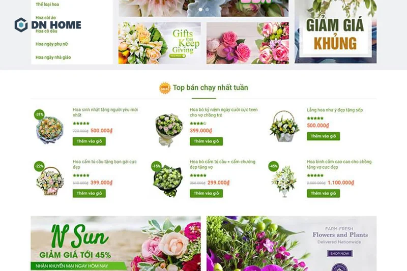 Cần đảm bảo cung cấp đầy đủ các danh mục sản phẩm trong cửa hàng hoa tươi