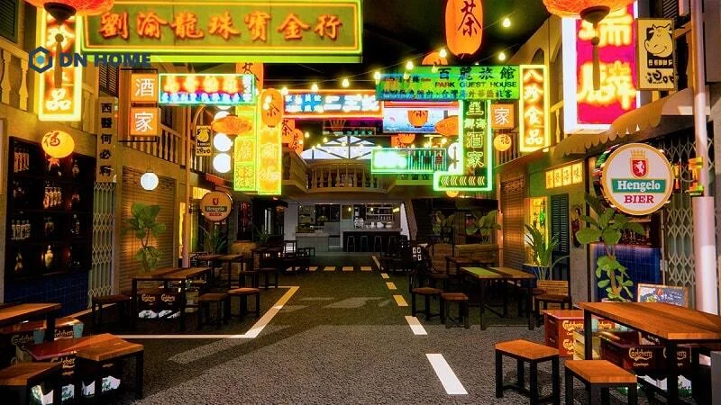 Khi thiết kế quán cafe HongKong cần chú ý bố trí thật nhiều góc chụp ảnh “check-in”
