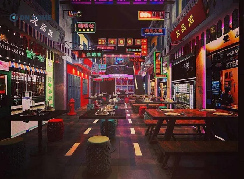 Bạn nên trang trí quán cà phê Hong Kong như một con phố Lan Quế Phường thu nhỏ