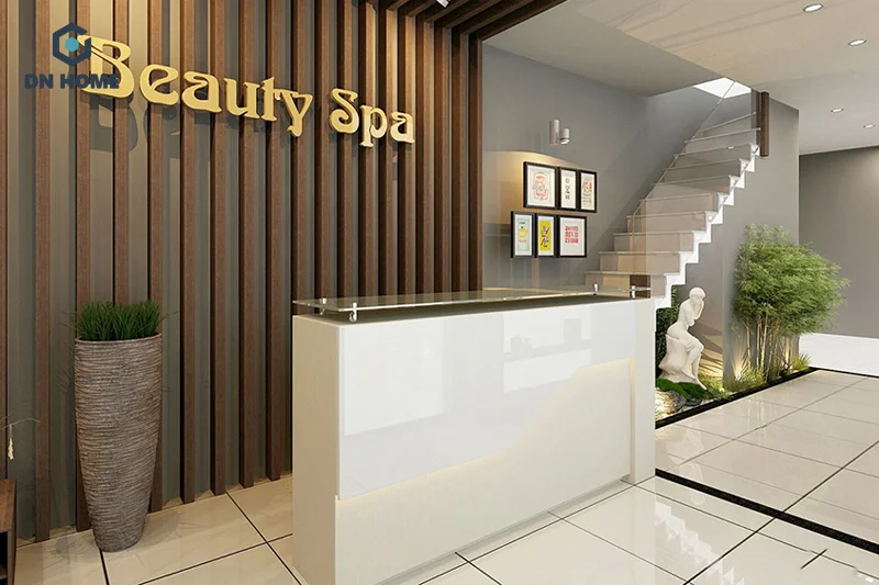Quầy spa lễ tân được xem như bộ mặt đại diện của toàn bộ spa
