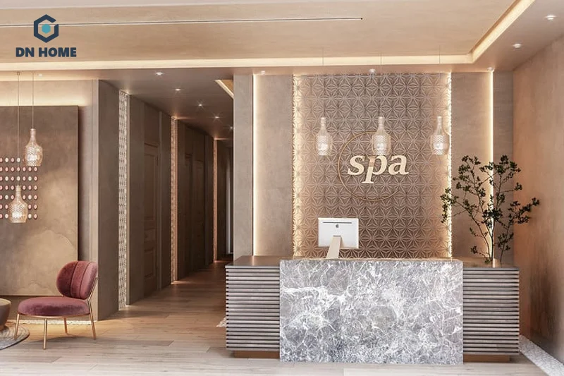 Nên dựa vào diện tích khu vực sảnh spa để lựa chọn quầy lễ tân có kích thước phù hợp
