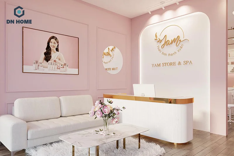 Quầy spa lễ tân mini là lựa chọn phổ biến đối với các spa có diện tích nhỏ