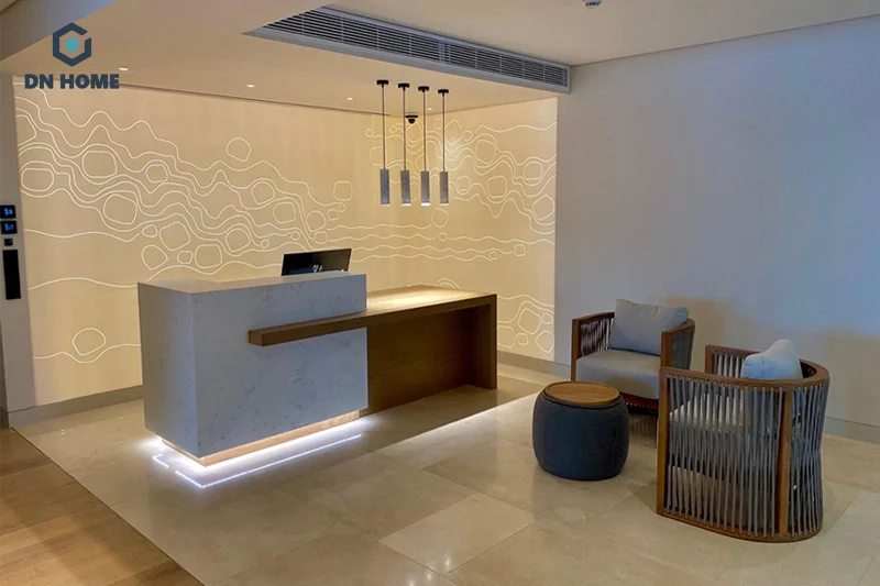 Quầy lễ tân dành cho spa thiết kế phong cách hiện đại có vẻ đẹp tinh tế, thanh lịch